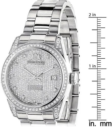 Miniatura 5 de LUXURMAN Iced Out - Reloj de diamante Tribeca para mujer, 1.5 ct