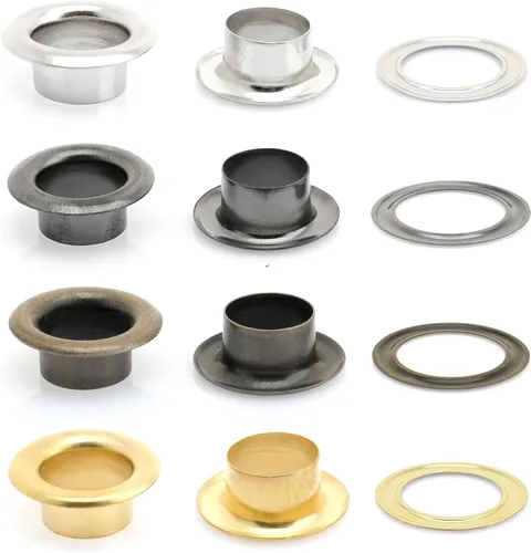 Miniatura 8 de CRAFTMEMORE Juego de 100 ojales de metal de bronce de latón antiguo con arandelas para núcleos de cuentas, ropa, cuero, lona (latón antiguo)