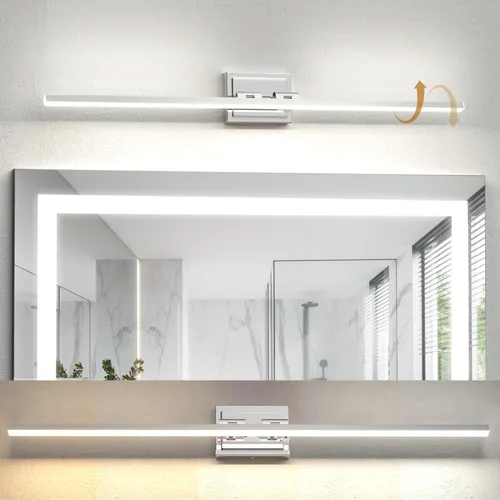 Miniatura 9 de NIORSUN Lámpara de baño moderna de 24 pulgadas, 14W 5CCT regulable LED negro, luces de tocador de baño sobre espejo, luces de tocador para espejos