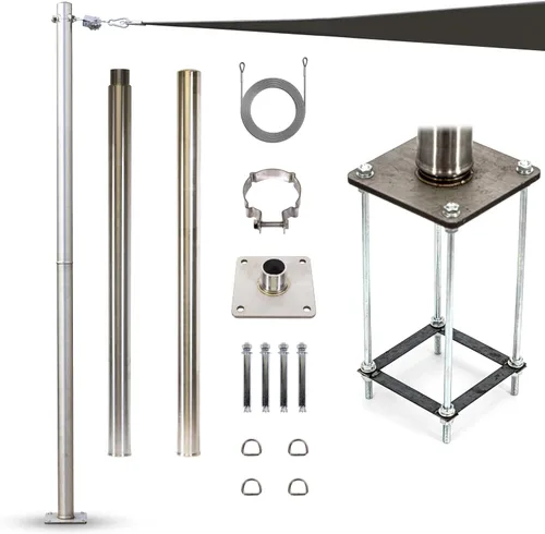 Miniatura 9 de Amgo Paradise - Accesorios para poste de vela para toldo, abrazadera de anillo en D para toldos de alta resistencia, postes de repuesto versátiles