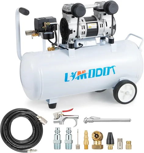 Miniatura 10 de Compresor de aire silencioso, solo 68dB, tanque de acero de 5 galones, 2.8CFM a 90PSI, sin aceite, compresor de aire eléctrico perfecto