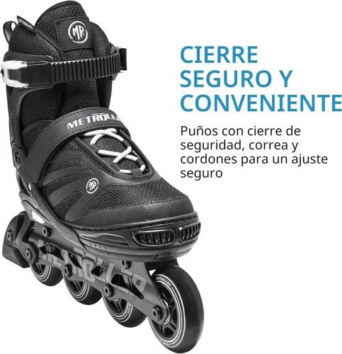Miniatura 6 de METROLLER Patines en línea para mujeres, patines en línea ajustables para adultos, para adolescentes y niños Blanco