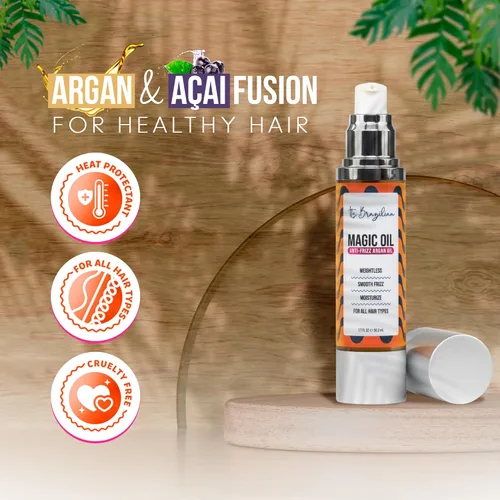 Miniatura 4 de Suero de aceite de argán para cabello seco dañado, aceite de queratina para el tratamiento del cabello con aceite de argán orgánico, suero de aceite