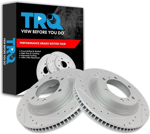 Miniatura 243 de TRQ Juego de rotores de freno de rendimiento trasero con revestimiento G premium compatible con Mazda 6 2014-2021