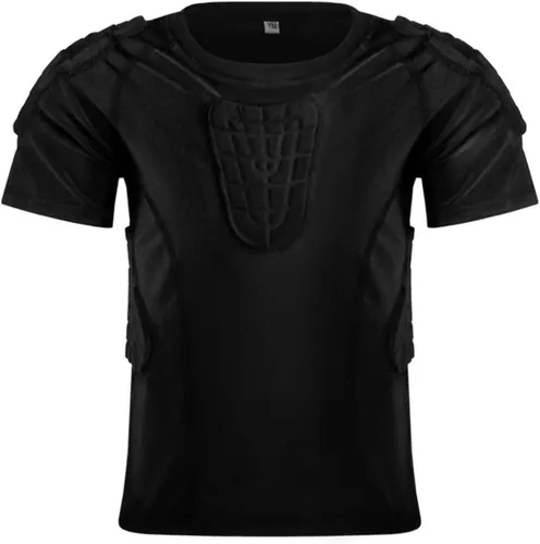 Miniatura 10 de Hotfiary Pantalones cortos de compresión acolchados para jóvenes, protector de pecho de costilla de fútbol, almohadillas protectoras para patinaje