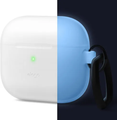 Miniatura 10 de elago Funda de silicona compatible con AirPods de tercera generación, compatible con AirPods 3, mosquetón incluido, soporta carga inalámbrica, Negro