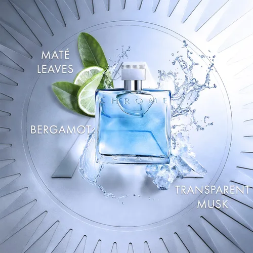 Miniatura 2 de Azzaro Eau de Toilette cromado, colonia acuática fresca para hombre, fragancia cítrica, amaderada y almizclada, notas frescas de bergamota, uso