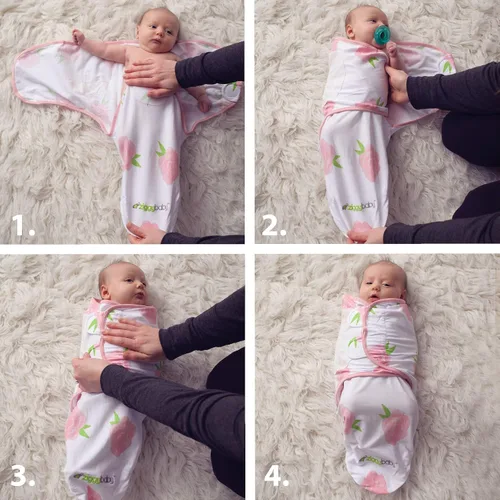 Miniatura 5 de Ziggy Baby Juego de manta ajustable para bebé niña, tamaño pequeño/mediano, 0-3 meses, paquete de 3 unidades, peonía rosa, corazón rosa, cuadros