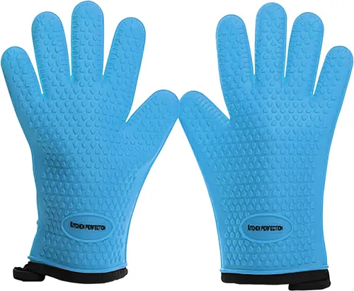 Miniatura 13 de KITCHEN PERFECTION Guantes de silicona para horno de pizza, guantes extremadamente resistentes al calor para hornos de pizza al aire libre e