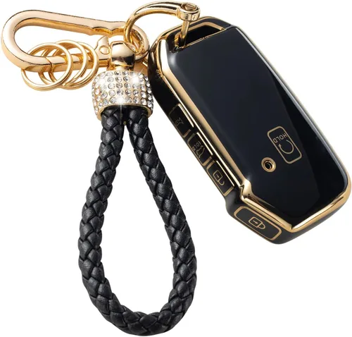Miniatura 41 de Gematay Funda protectora para llavero VW Volkswagen con cordón para llavero, compatible con VW Jetta Golf Polo MK7 Passat Beetle Smart Key Case
