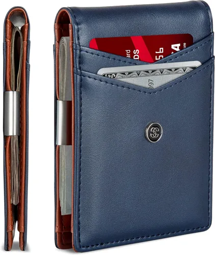 Miniatura 19 de Suavell Billeteras delgadas de cuero para hombres. Cartera con clip para dinero. Cartera de perfil bajo RFID Cartera minimalista