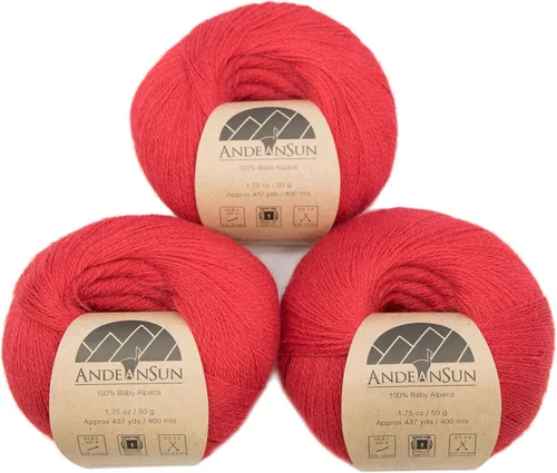 (Juego de 3) Ovillos 100% de lana de alpaca bebé #1, DK #3, Worsted #4, Bulky #5 (150 gramos / 5.29 onzas en total), lujosos, acogedores y suaves