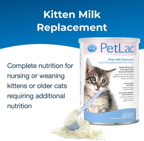 Miniatura 2 de Pet-Ag PetLac Polvo para gatitos – 10.5 oz – Polvo de reemplazo de leche para gatitos recién nacidos a seis semanas de edad – fácil de digerir