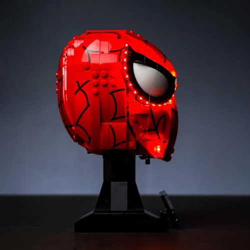 Miniatura 4 de BrickBling Luz LED compatible con la máscara Lego Spider-Man 76285 (solo luces), versión de control de luz, iluminación compatible con máscara Lego
