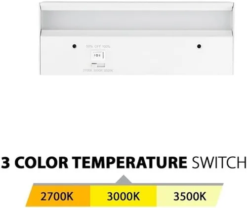 Miniatura 3 de WAC Lighting, Barra de luz LED de 8 pulgadas con interruptor basculante de 3 CCT seleccionable 2700K-3000K-3500K e interruptor basculante