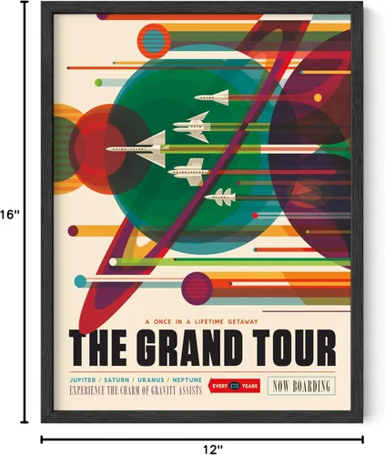 Miniatura 8 de HAUS AND HUES Póster retro de arte espacial para pared, impresión de ciencia ficción, impresión de la NASA, arte vintage, arte de pared de Gran Tour