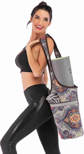 Miniatura 6 de Ewedoos Canvas Yoga Mat Bag Fits Most Mats Yoga Bag with Large Storage Pockets to Hold More Accessories Ideal for Pilates Workout Gifts & Travel