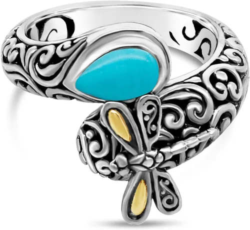 Miniatura 7 de Sterling Silver 925 and 18K Gold with Gemstones Ring