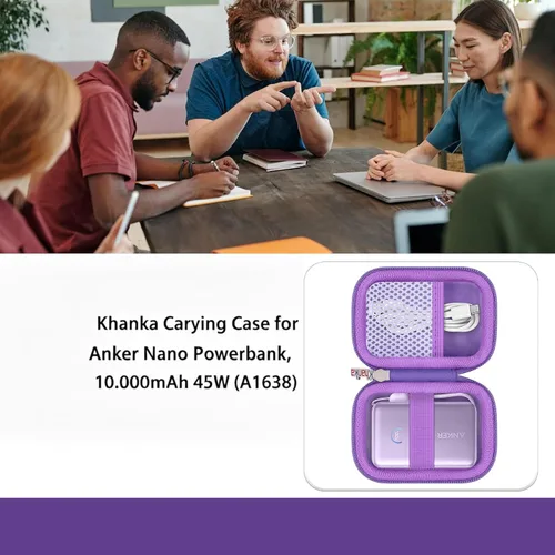 Miniatura 7 de khanka Hard Case Replacement for Anker 45W Wall Charger 5,000mAh 20W Portable Charger, 521 Power Bank (PowerCore Fusion), Case Only (Purple)