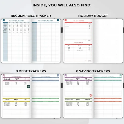 Miniatura 5 de Clever Fox Budget Book 2.0 - Planificador de presupuestos simple para principiantes - Cuaderno financiero con seguimiento de gastos de dinero, Negro