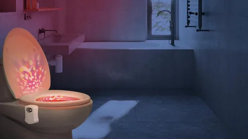 Miniatura 4 de Luz de discoteca para inodoro, luz de baño con sensor de movimiento, luces LED de baño, accesorios de baño divertidos, luces de inodoro dentro