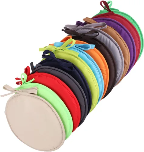 Miniatura 4 de Homoyoyo 2 cojines redondos de oficina para exteriores, cojines de asiento para sillas de comedor, sillas redondas para exteriores, cojines