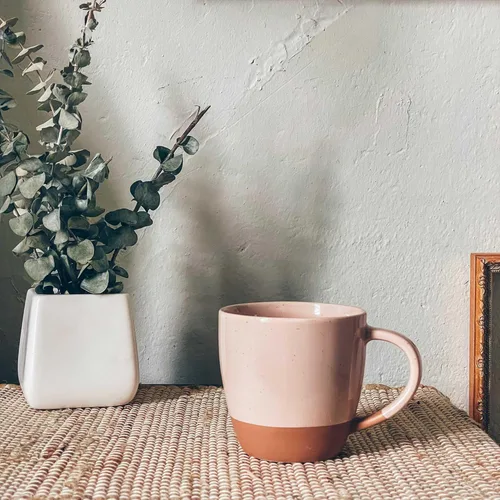 Miniatura 8 de Mora - Juego de 4 tazas grandes de cerámica con leche, 16 onzas, tazas de café de porcelana con mango grande, modernas, bohemias, estilo único