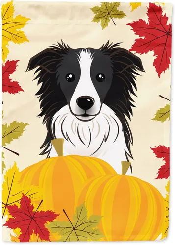 Miniatura 85 de Caroline's Treasures BB2047GF Bandera de jardín de Acción de Gracias Border Collie, bandera decorativa para patio exterior, obras de arte de patio