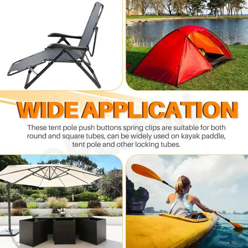 Miniatura 4 de Clips de resorte para tienda de campaña, botón de resorte, clip de tubo de bloqueo, botón de resorte, tienda de campaña para camping, kayak, palo