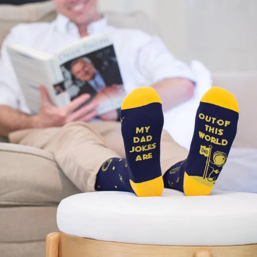 Miniatura 4 de Calcetines divertidos para hombre, calcetines de vestir para hombre con bromas de papá, regalos para papá de hija, padrinos de boda, divertidos