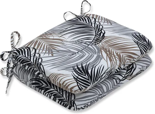 Miniatura 10 de Pillow Perfect Cojines de asiento de esquina cuadrados para exteriores e interiores, 16 x 18.5 pulgadas, selva verde con hojas exuberantes, 2 Selva
