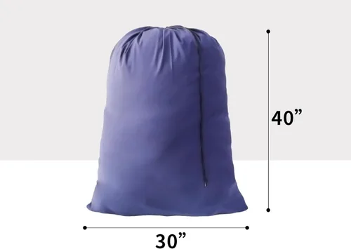 Miniatura 3 de Bolsa de Lavandería Extra Grande Bolsas de Lavandería de Viaje con Cierre de Cordón, 30"x40" Organizador de Ropa Sucia Lavable a Máquina para Azul