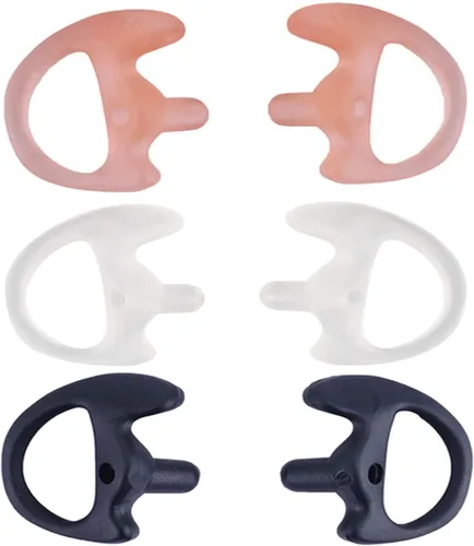 Miniatura 9 de Eardud Earmold de silicona suave de repuesto para Walkie Talkie Kit de audio de tubo acústico de aire (tres colores, mediano (3 pares))