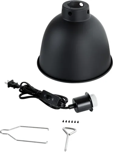 Miniatura 7 de Lámpara de reptil, lámpara de calor de reptiles de cúpula profunda de 8.1 pulgadas con interruptor, lámpara de terrario UVB para terrario UVB