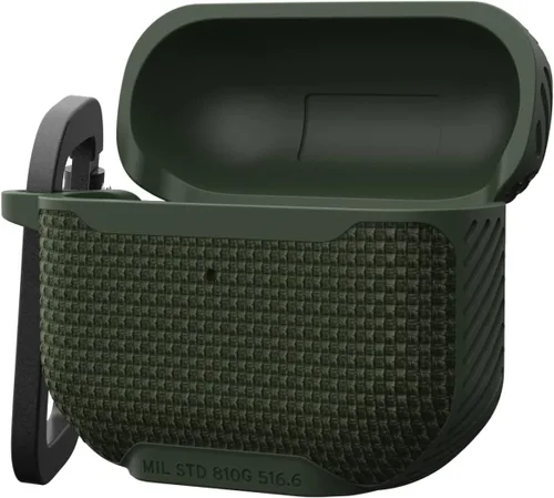 Miniatura 8 de UAG - Funda diseñada para AirPods (3ª generación 2021) Metropolis Ballistic ARMR Olive Drab, funda protectora resistente compatible con carga