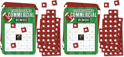 Miniatura 6 de Big Dot of Happiness The Big Game - Tarjetas de bingo comerciales y marcadores - Juego de bingo en forma de fiesta de fútbol - Juego de 18