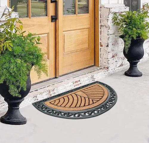 Miniatura 5 de A1HC Tapete para Puerta de Fibra de Coco Natural y Caucho, 30"x48" – Grueso, Duradero, Resistente, Anti-Desprendimiento, Resistente a