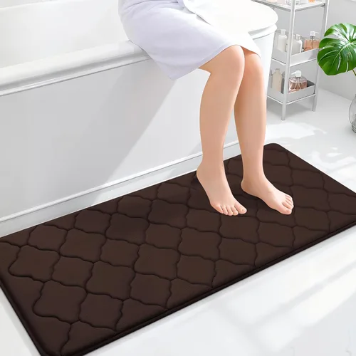 Miniatura 274 de OLANLY Alfombra de Baño de Espuma Viscoelástica de 24 x 16 pulgadas, Ultra Suave y Absorbente, Alfombras de Baño Antideslizantes, Cómodas, Lavables