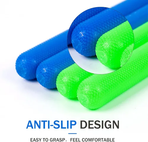 Miniatura 5 de Baquetas de nailon 5A para niños y adultos: baquetas ligeras y duraderas de color azul y verde con asas antideslizantes para baterías electrónicas