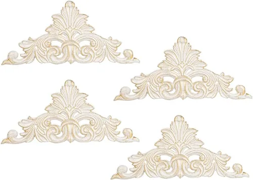 Miniatura 8 de Sungmor Apliques de muebles de esquina grandes de 11.8 pulgadas, marco de hierro fundido vintage para pared, puerta, armario, armario, tocador
