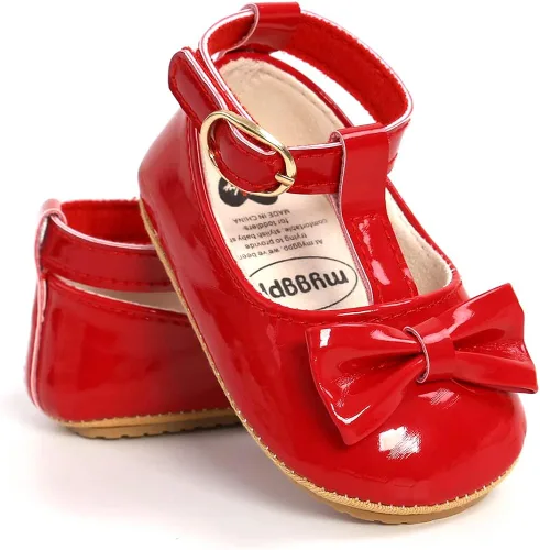 Miniatura 4 de COSANKIM Zapatos planos Mary Jane con suela de goma antideslizante para bebés y niñas pequeñas zapatos de vestir de princesa