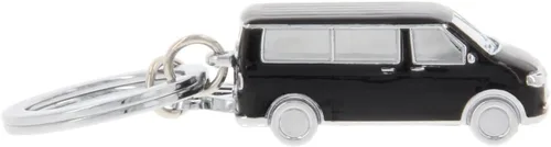 Miniatura 5 de BRISA VW T5/T6 Bus Campervan - Colgante con llavero 3D con dije VW, idea de regalo para los fanáticos de Volkswagen (cromado, esmaltado), Negro