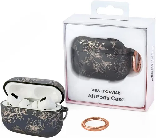 Miniatura 5 de Velvet Caviar Funda compatible con AirPods Pro de 2ª y 1ª generación, bonita funda protectora dura para mujer, flor floral de oro rosa