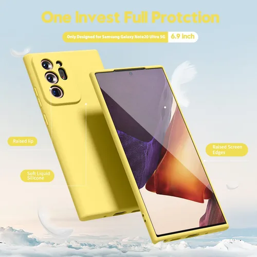 Miniatura 3 de oakxco Funda para teléfono Samsung Galaxy Note 20 Ultra de silicona líquida, bonita funda delgada y fina de goma suave TPU lisa y suave de gel