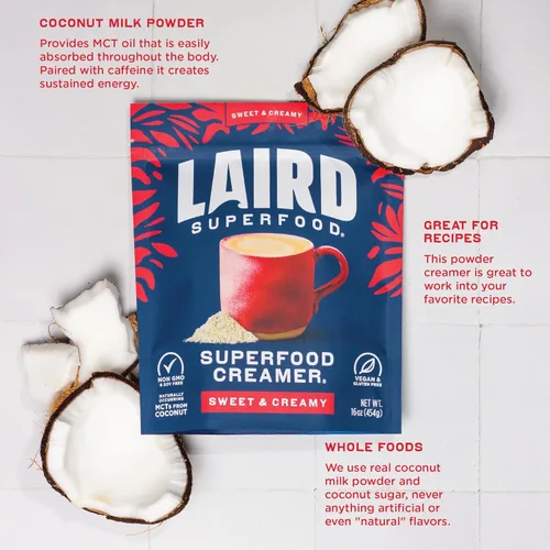 Miniatura 6 de Laird Superfood Creamer - Crema en polvo vegana original para el café, 8 onzas