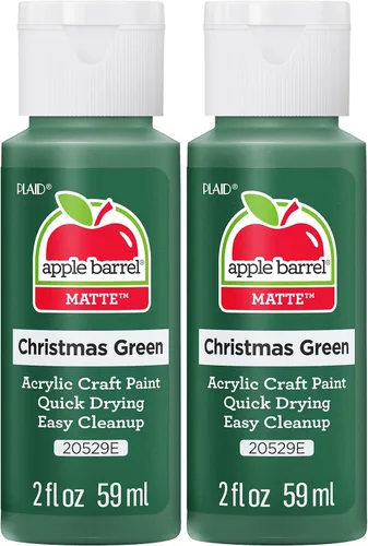 Apple Barrel 20529 Pintura acrílica, 2 onzas, verde Navidad, paquete de 2