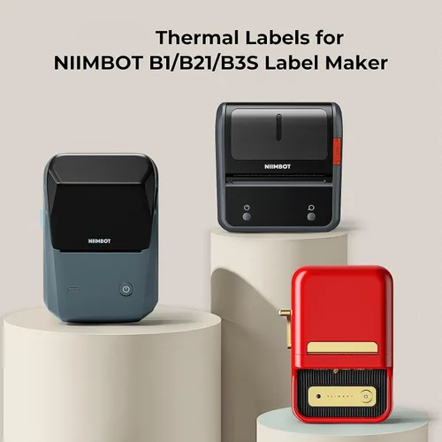 Miniatura 2 de Cinta para etiquetar B1 B21 B3S, 3 rollos de papel de impresión de etiquetas adaptadas, mini etiquetas adhesivas de 1.57 x 1.18 pulgadas