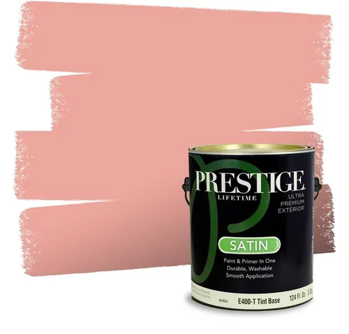 Miniatura 348 de Prestige Paints Pintura exterior e imprimación en uno, 1 galón, plano, coincidencia comparable de Valspar* Amber Rose*