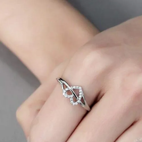 Miniatura 2 de Jude Jewelers Anillo de propuesta de compromiso de boda en forma de corazón de acero inoxidable