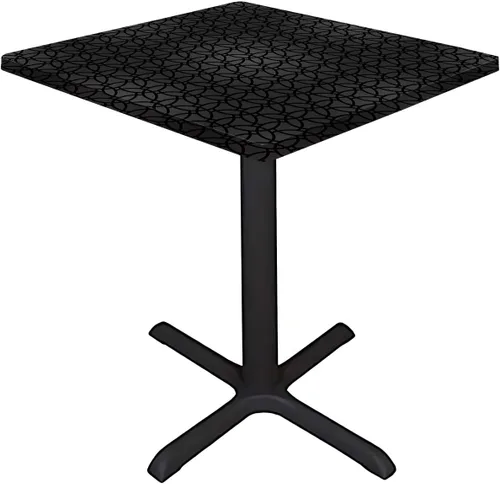 Miniatura 2 de Mantel cuadrado gris oscuro, patrón geométrico oriental marroquí, celosía cuadrada, se adapta a mesas de 24 x 24 pulgadas, para exteriores